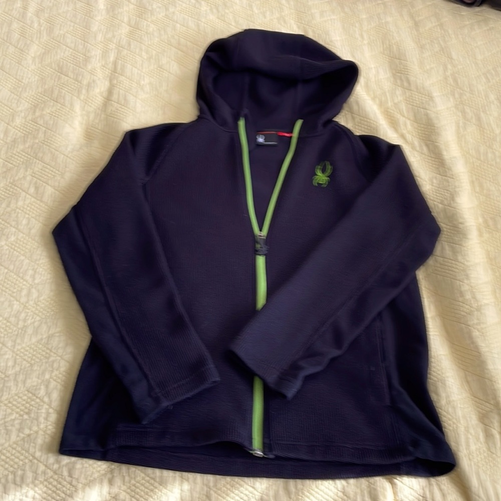 Spyder zip up hooded fleece (youth large)